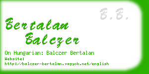 bertalan balczer business card